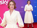 Keeley Hawes reduces a stylish number in a light yellow A-line outfit at the Sky Up Next occasion